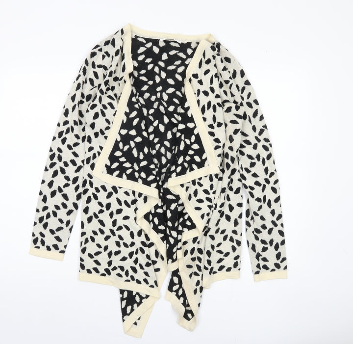 Liz Claiborne Women's Black & Ivory Open Front Cardigan Size S