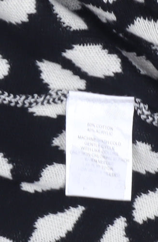 Liz Claiborne Women's Black & Ivory Open Front Cardigan Size S