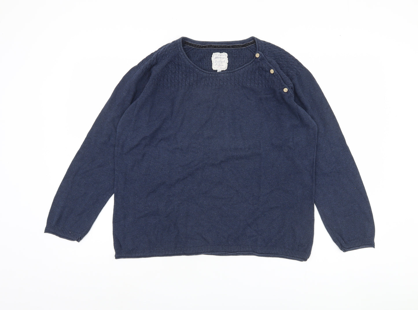 Mantaray Women's Blue Cotton Jumper Size 18