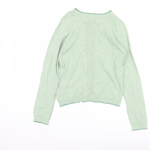White Stuff Girls Green Cotton Cardigan - 9-10 Years