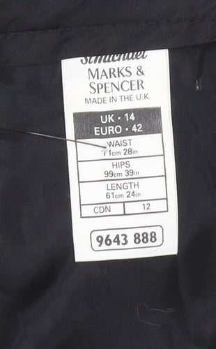 Marks & Spencer Women's Black Pencil Skirt, Size 14