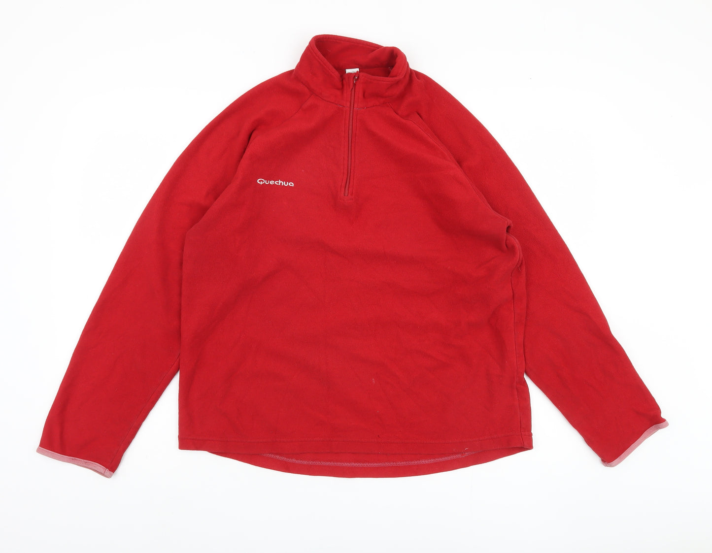 Quechua Men's Red Fleece Sweatshirt, Size M, 1/2 Zip