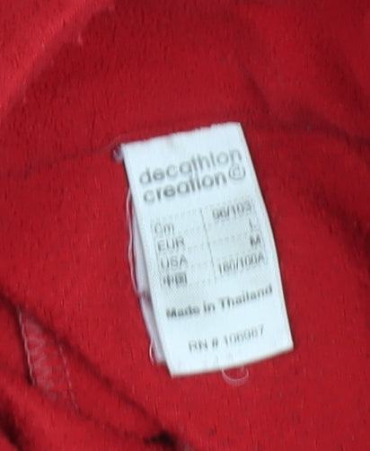 Quechua Men's Red Fleece Sweatshirt, Size M, 1/2 Zip