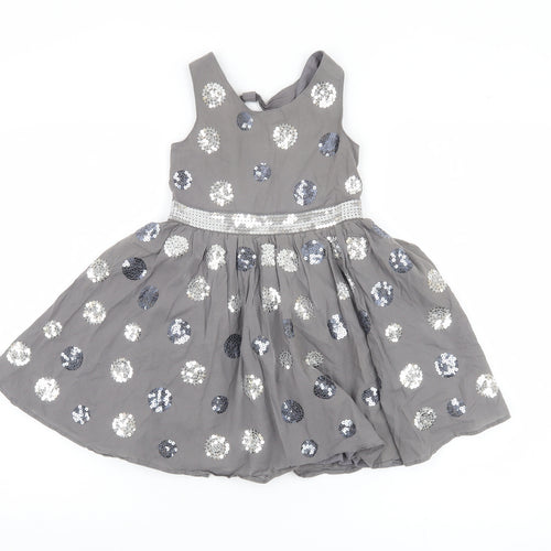 Marks & Spencer Girls Grey Sequin A-Line Dress, 8 Years