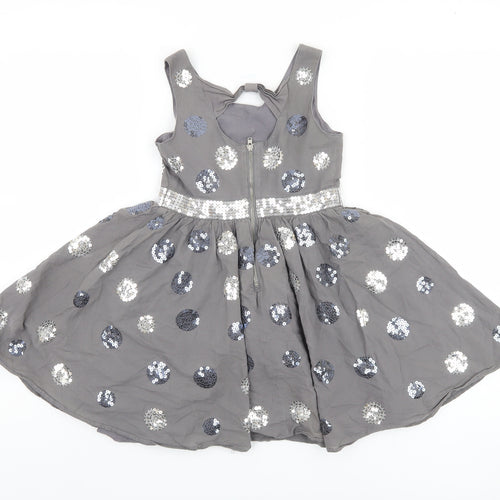 Marks & Spencer Girls Grey Sequin A-Line Dress, 8 Years