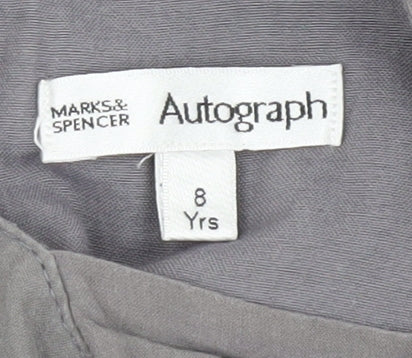 Marks & Spencer Girls Grey Sequin A-Line Dress, 8 Years