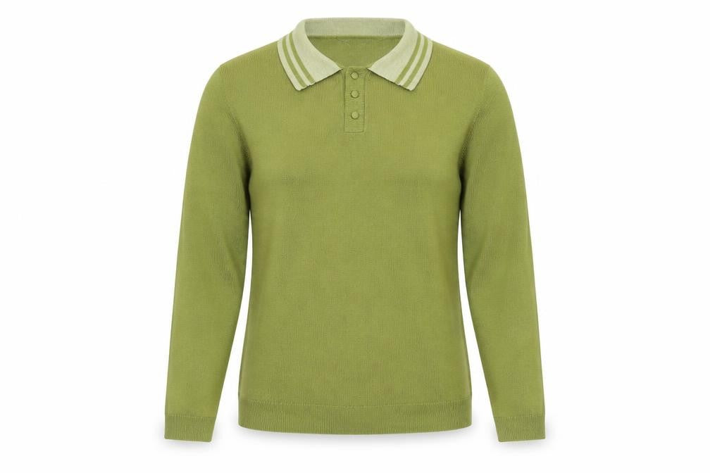 Front view of Reclaimed Vintage Women's Green Collared Jumper S