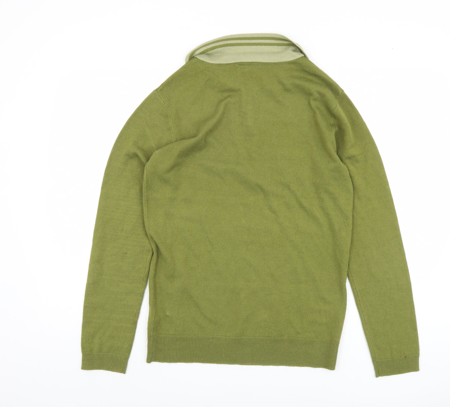 Reclaimed Vintage Women's Green Collared Jumper S