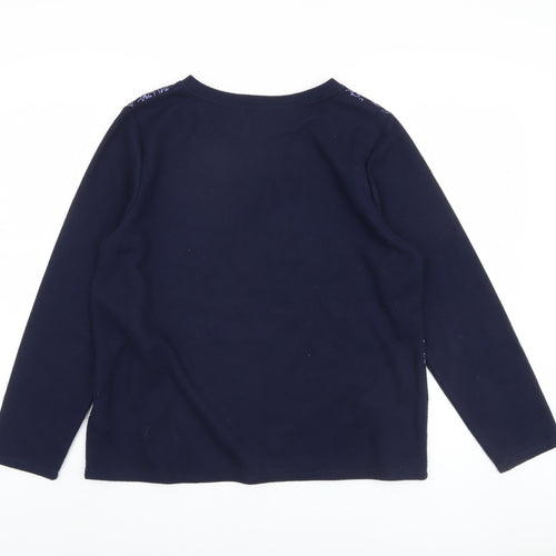 Marks and Spencer Women Blue Floral Pullover Jumper Size 16