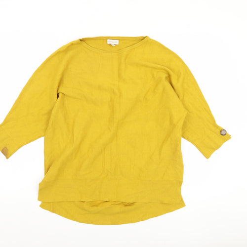 Monsoon Women's Yellow Tunic Jumper 3/4 Sleeve M