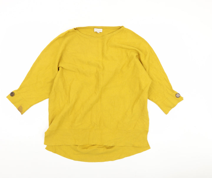 Monsoon Women's Yellow Tunic Jumper 3/4 Sleeve M