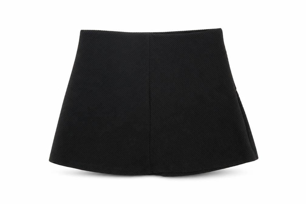 Front view of Zara Women's Black Skirt, size 8, Polyester Blend