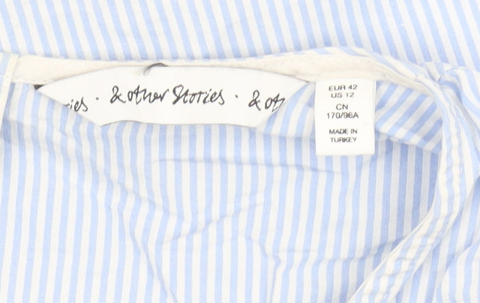 Blue & Other Stories Women's Blouse, Size 14, Striped