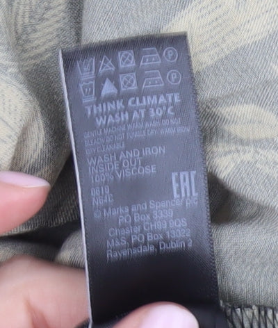 Marks and Spencer Women's Black Floral Skirt, Size 14