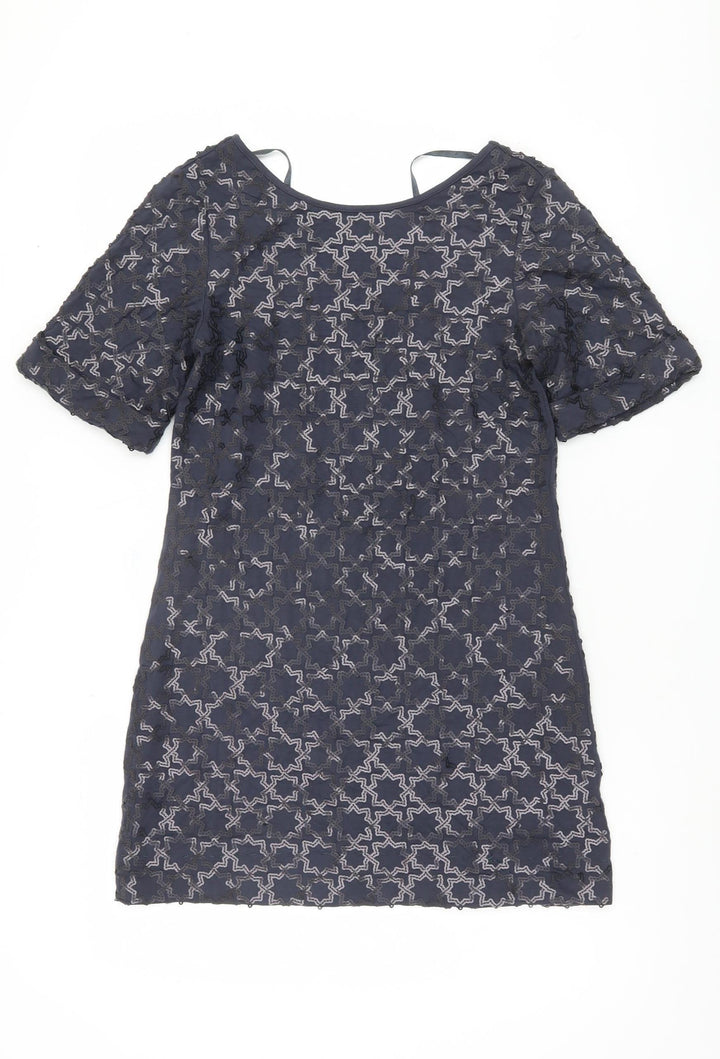 Monsoon Women's Blue Short Sleeve Dress Size 8