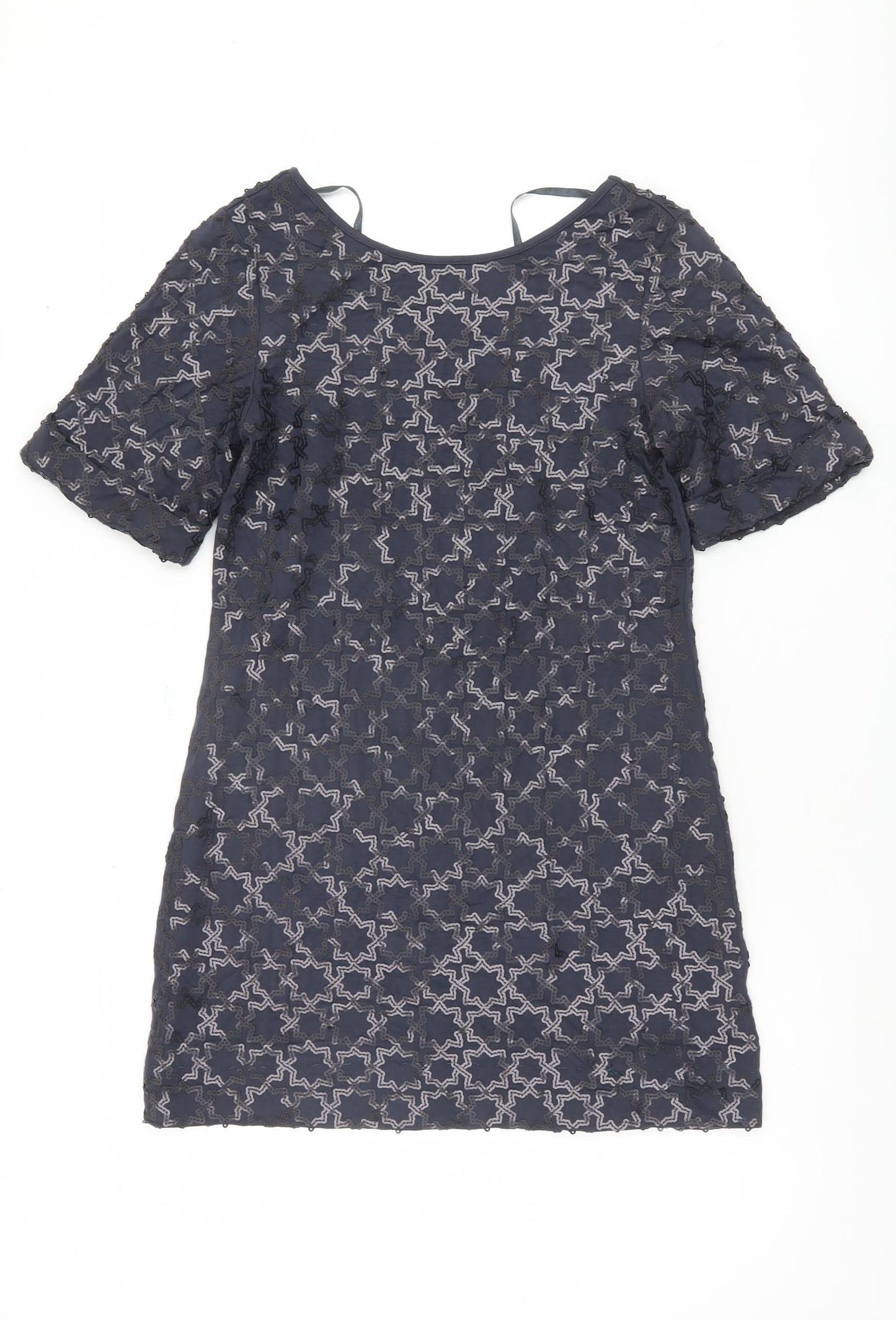 Monsoon Women's Blue Short Sleeve Dress Size 8