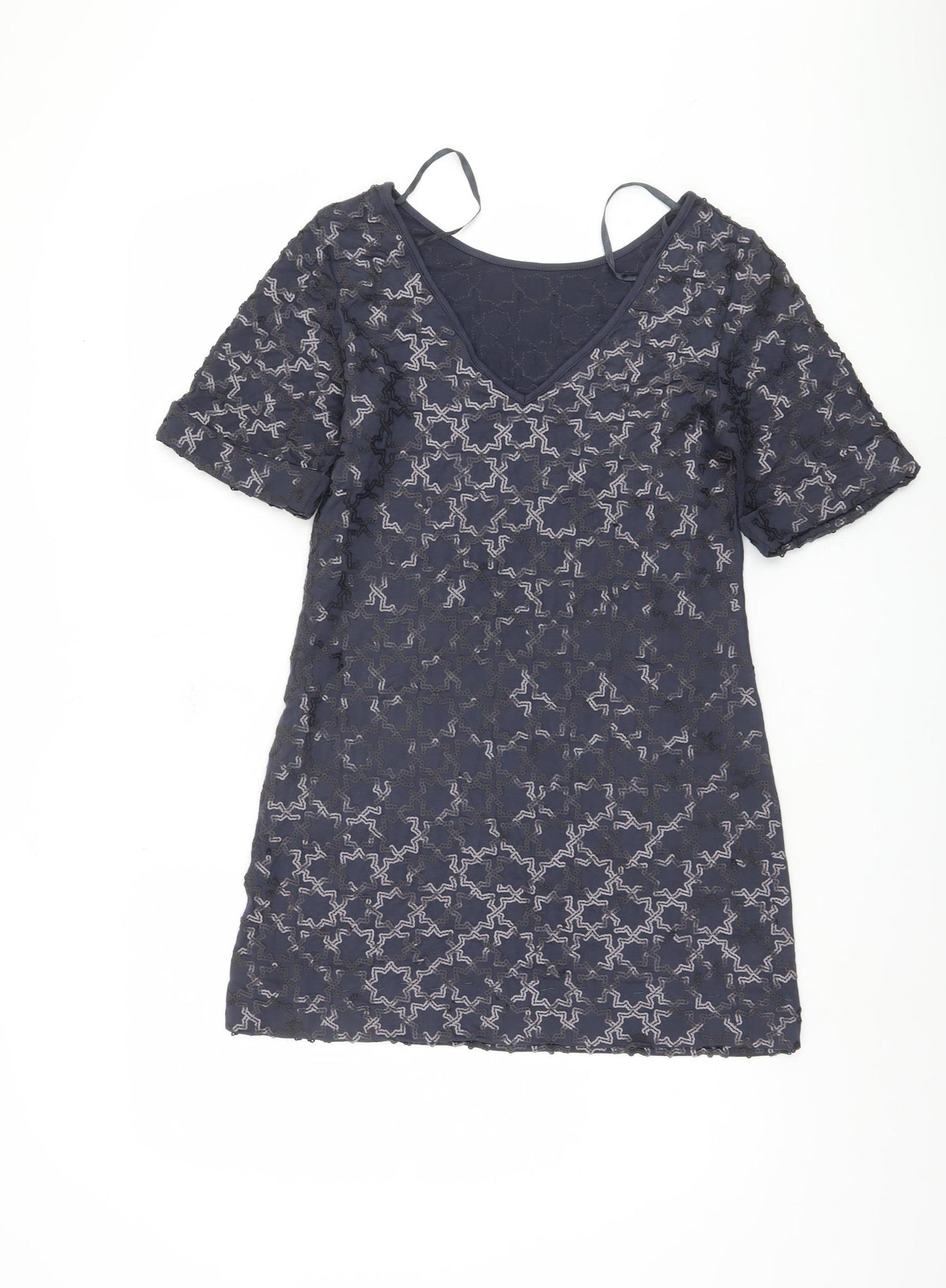 Monsoon Women's Blue Short Sleeve Dress Size 8