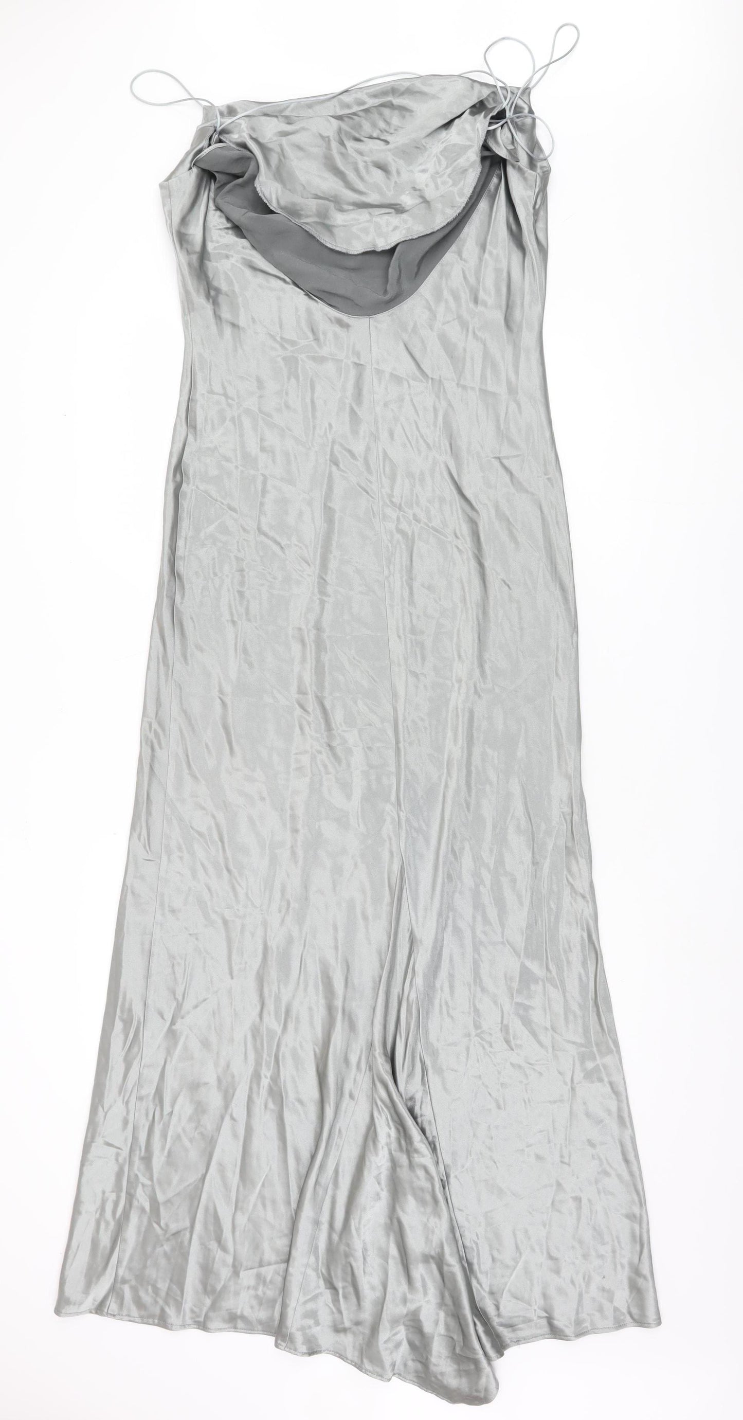 Etam Women's Grey Long Slip Dress Size 14
