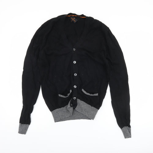 Simon Carter Men's Black V-Neck Cardigan Size M