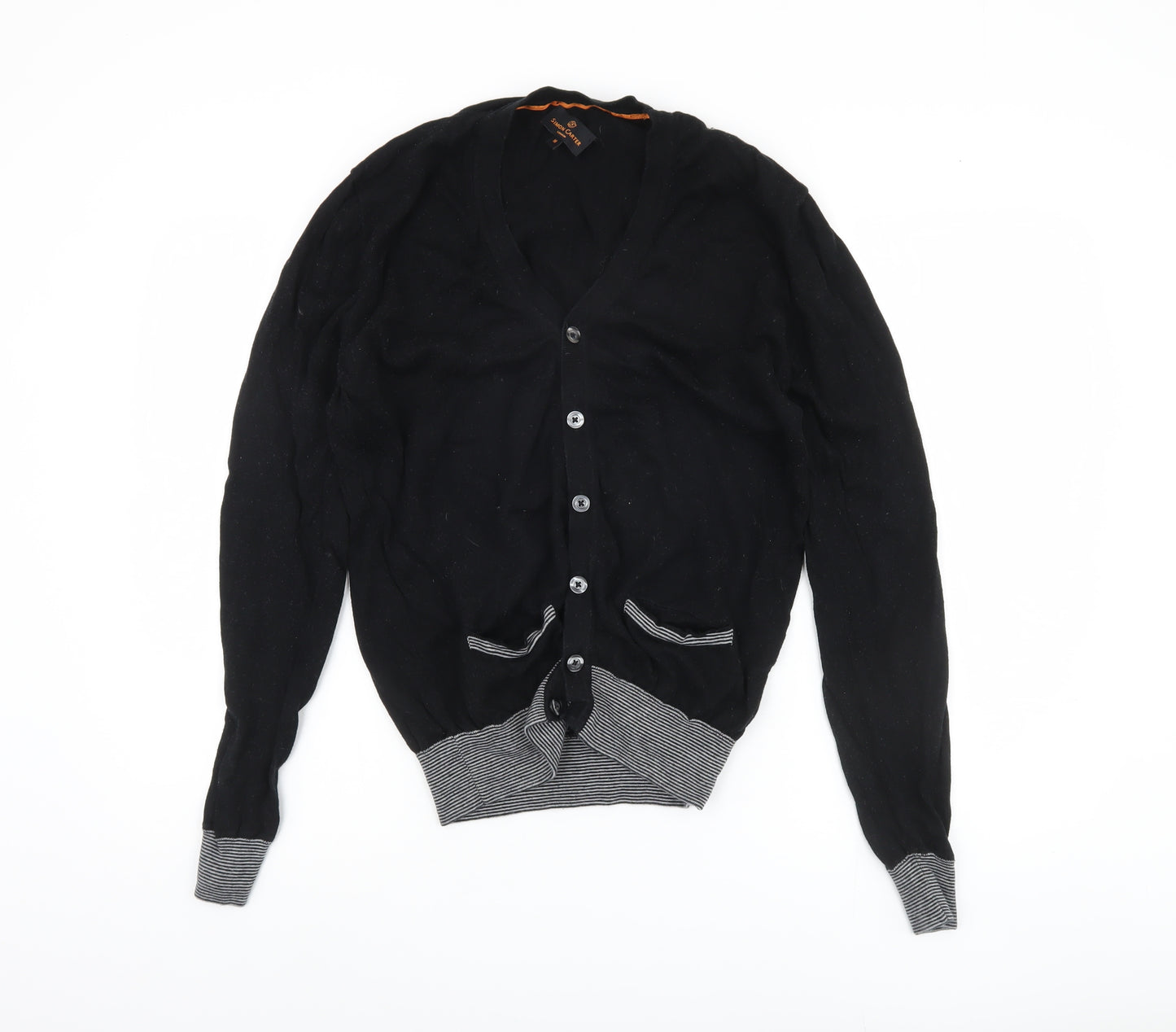 Simon Carter Men's Black V-Neck Cardigan Size M