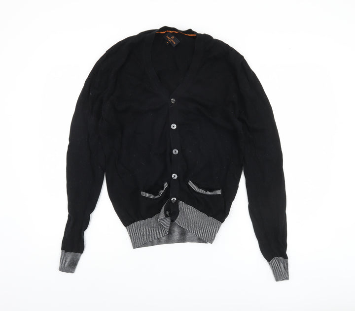 Simon Carter Men's Black V-Neck Cardigan Size M