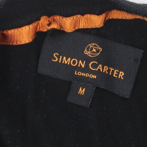 Simon Carter Men's Black V-Neck Cardigan Size M