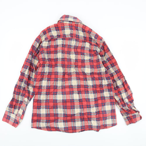 Woodland Men's Red Plaid Cotton Shirt L Casual