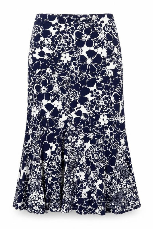 Front view of Marks & Spencer Women’s Blue Floral Midi Skirt