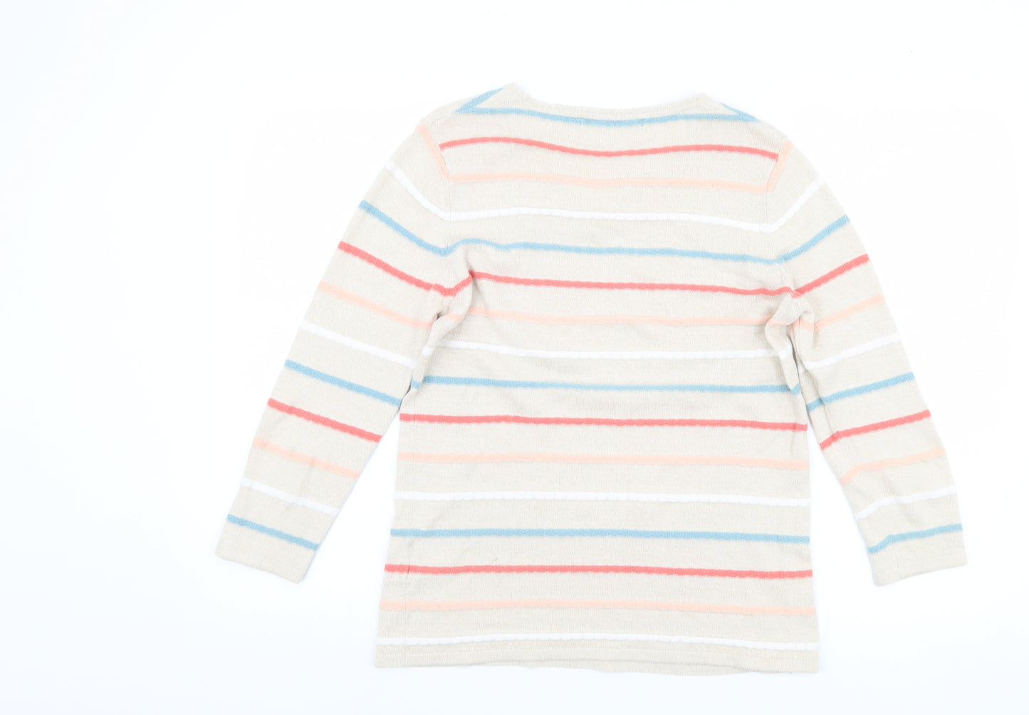Isle Essentials Women's Beige Striped Pullover S