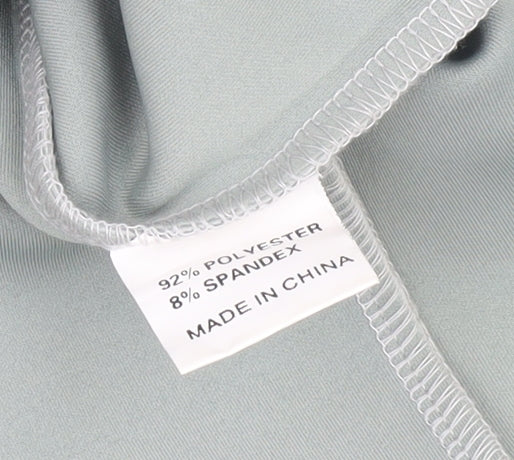 Oh Polly Women's Grey Belted Dress, Size 8, Zip Closure