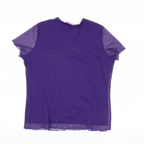 Julipa Women's Purple Embroidered Blouse Size 16