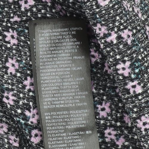 Simply Be Women's Black Floral Long Sleeve Plus Top
