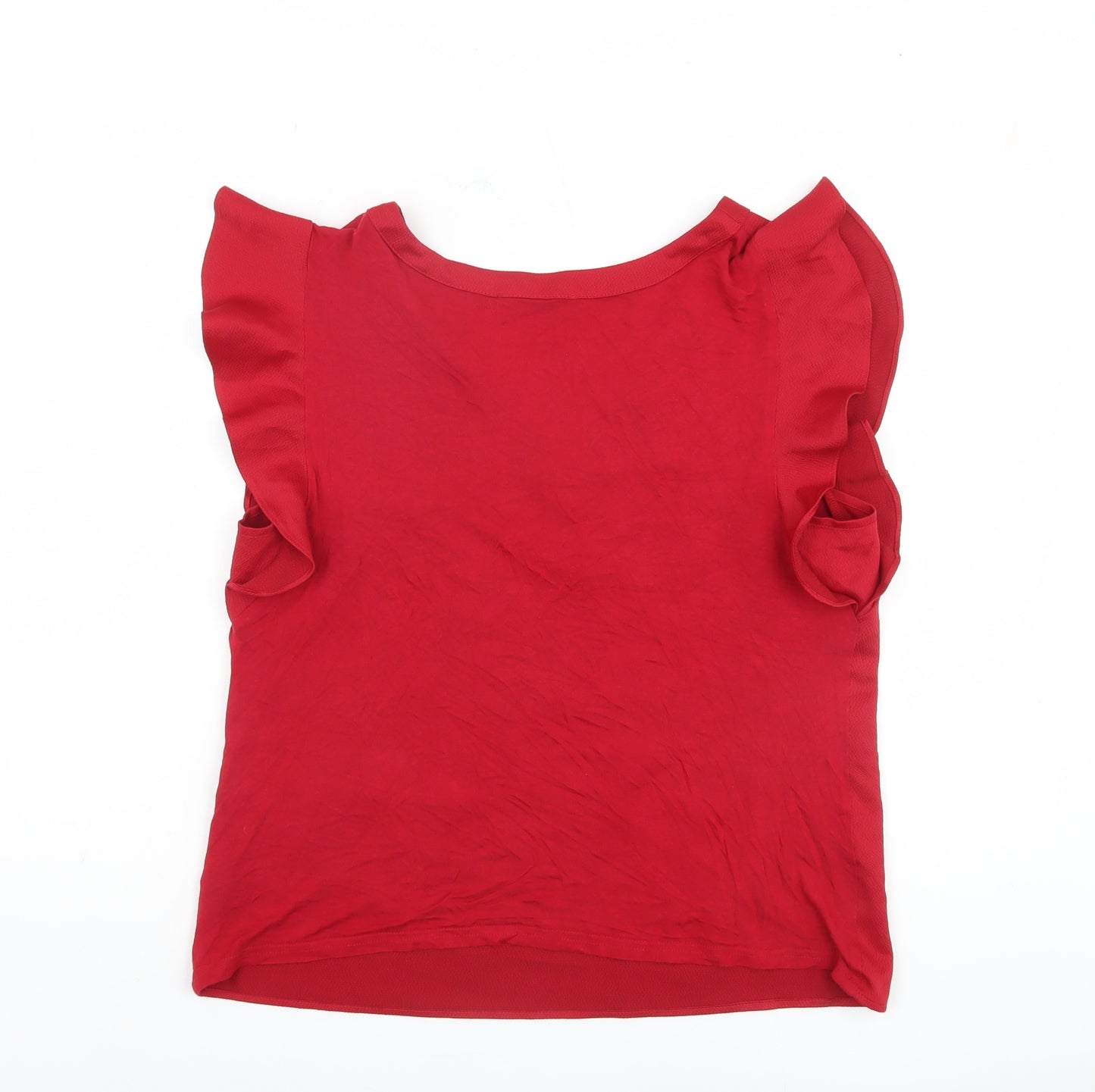 Oasis Women's Red V-Neck Sleeveless Blouse Size M