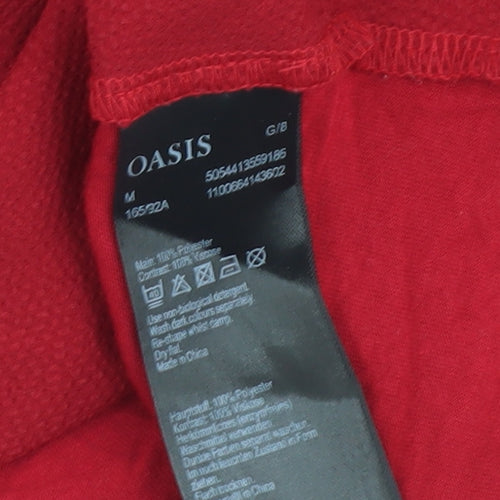 Oasis Women's Red V-Neck Sleeveless Blouse Size M