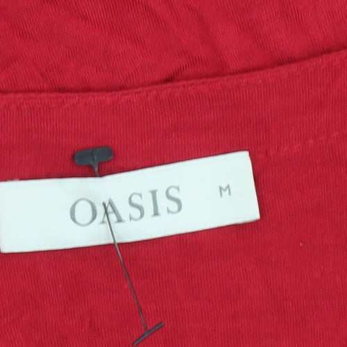 Oasis Women's Red V-Neck Sleeveless Blouse Size M