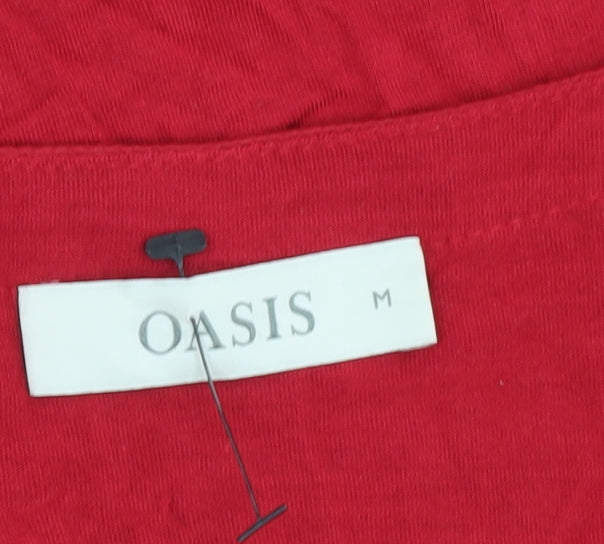 Oasis Women's Red V-Neck Sleeveless Blouse Size M