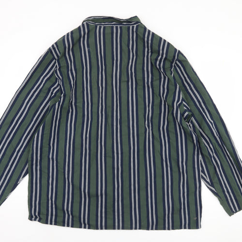 Marks and Spencer Men's Green 2XL Striped Pyjama Top