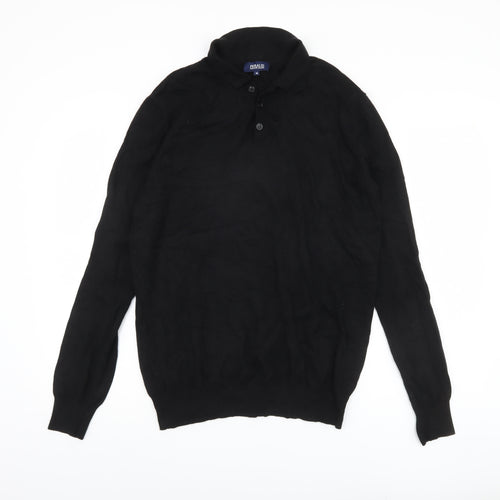 Feraud Jeans Men's Black Henley Jumper - Medium, Collared