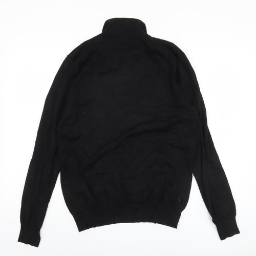 Feraud Jeans Men's Black Henley Jumper - Medium, Collared