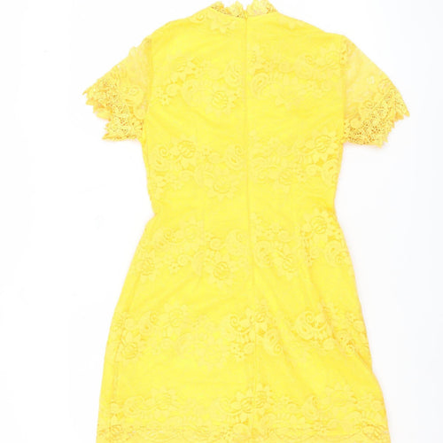 AX Paris Women's Yellow Lace Dress Size 6