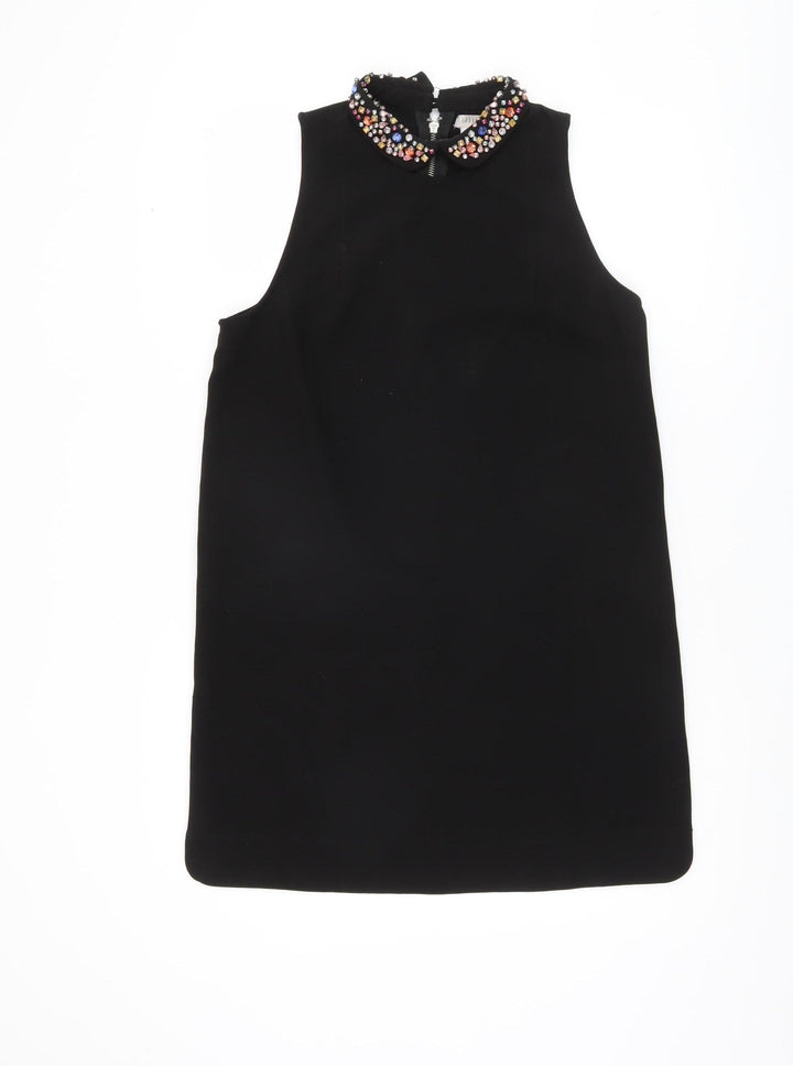 Cooperative Women's Black Beaded Collar Shift Dress M