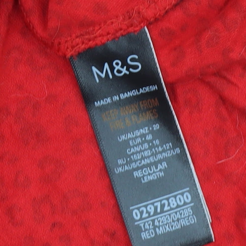 Marks and Spencer Red Animal Print Dress - Size 20