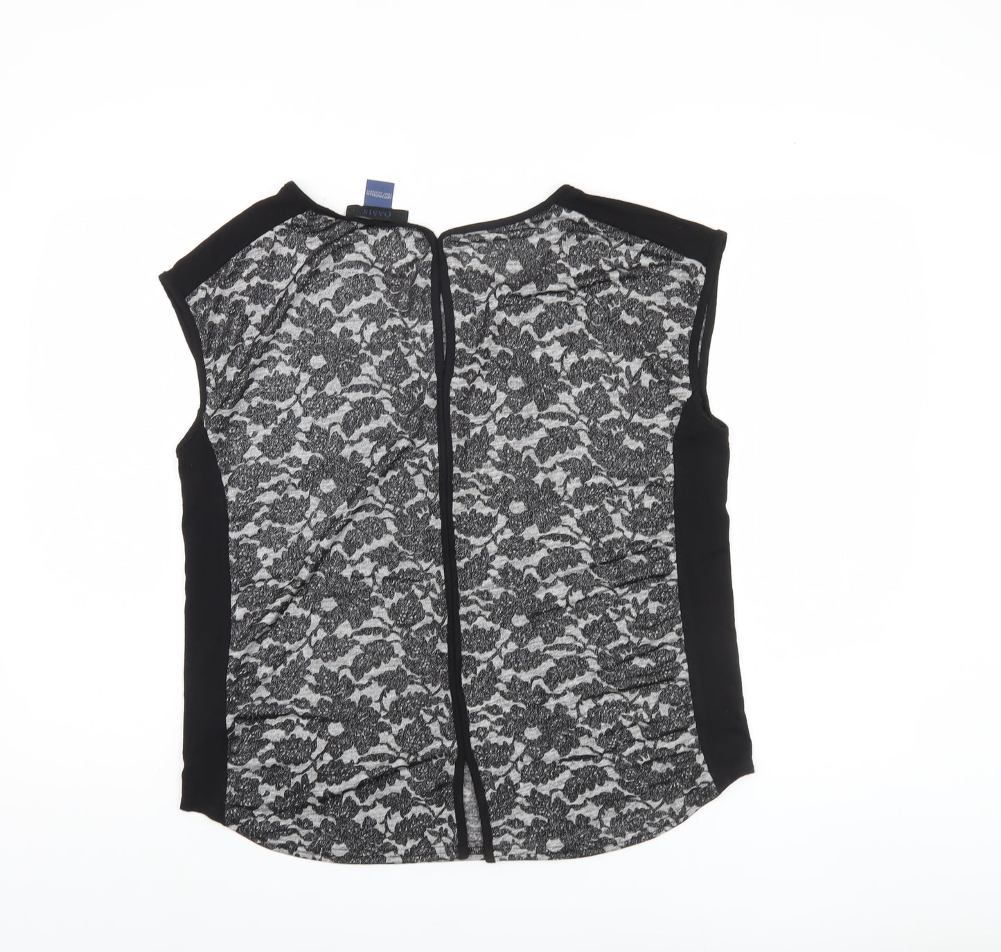 Oasis Black Lace Sleeveless Top - Women's L