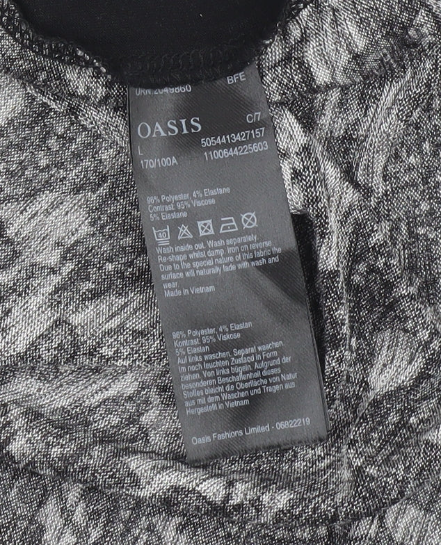 Oasis Black Lace Sleeveless Top - Women's L