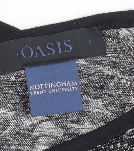 Oasis Black Lace Sleeveless Top - Women's L