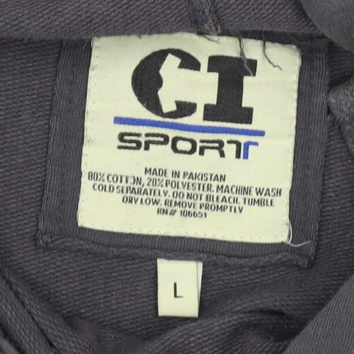 CI Sport Unisex Hoodie Black L Pullover College Logo
