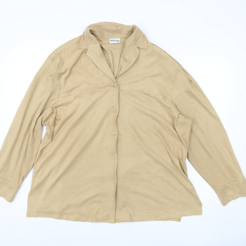 Bianca Women's Beige Button-Up Shirt Size 20
