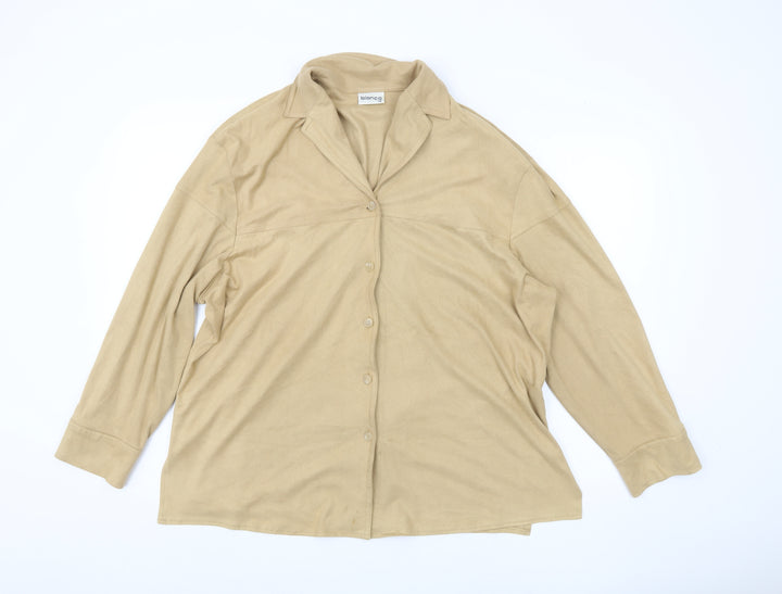 Bianca Women's Beige Button-Up Shirt Size 20