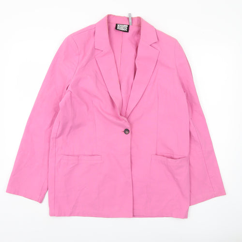 Reclaimed Vintage Women's Pink Blazer Jacket Size 8