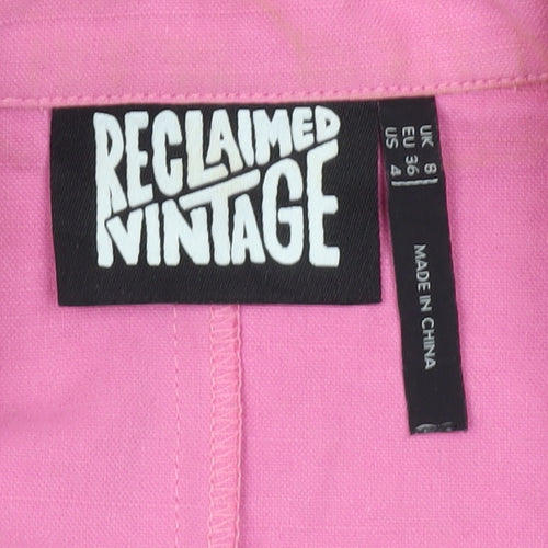 Reclaimed Vintage Women's Pink Blazer Jacket Size 8